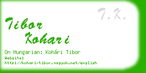 tibor kohari business card